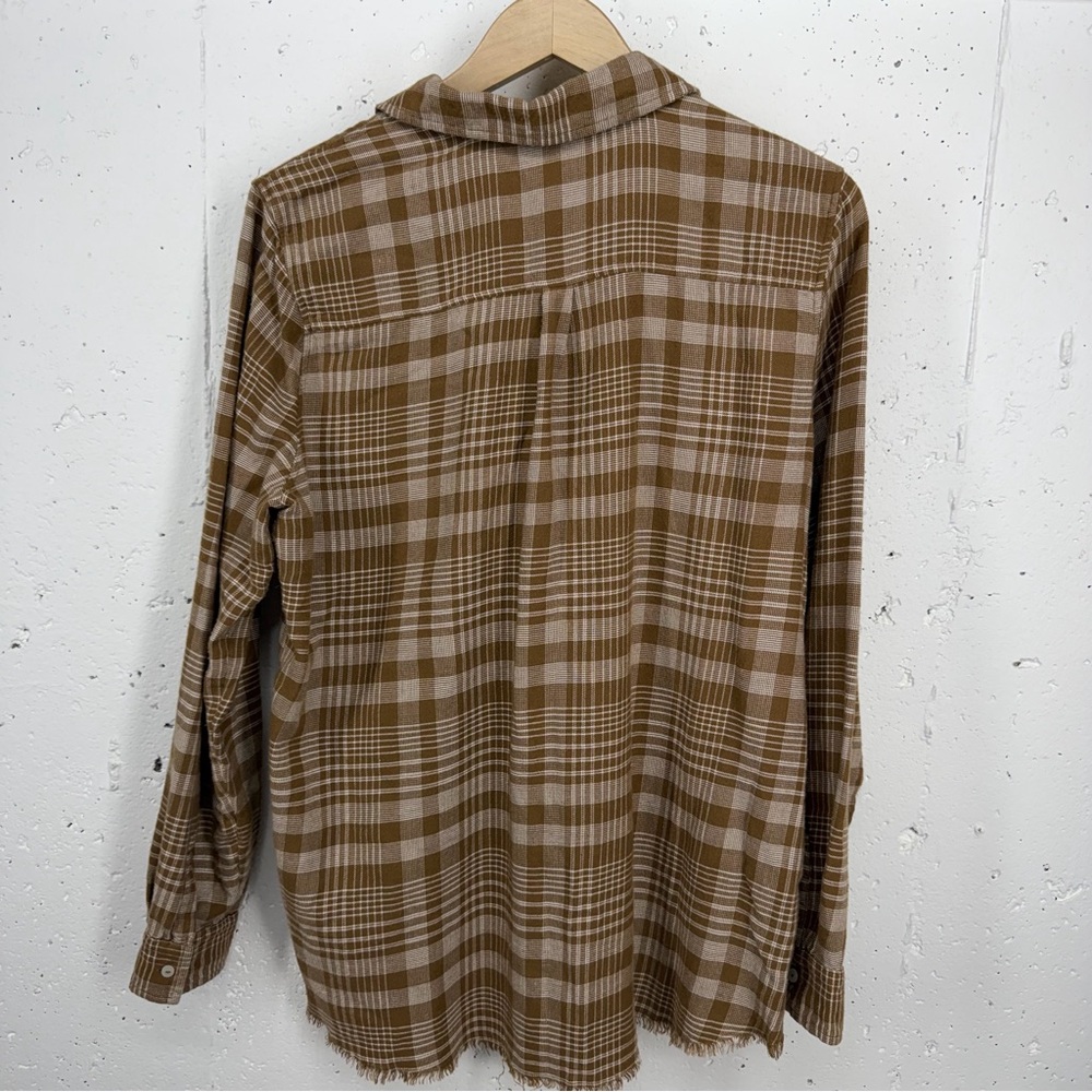 Carve Designs Sawyer Women’s XL Twill Coco Plaid Raw Hem Flannel Shirt - Picture 7 of 13
